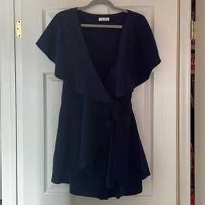 navy wrap romper
